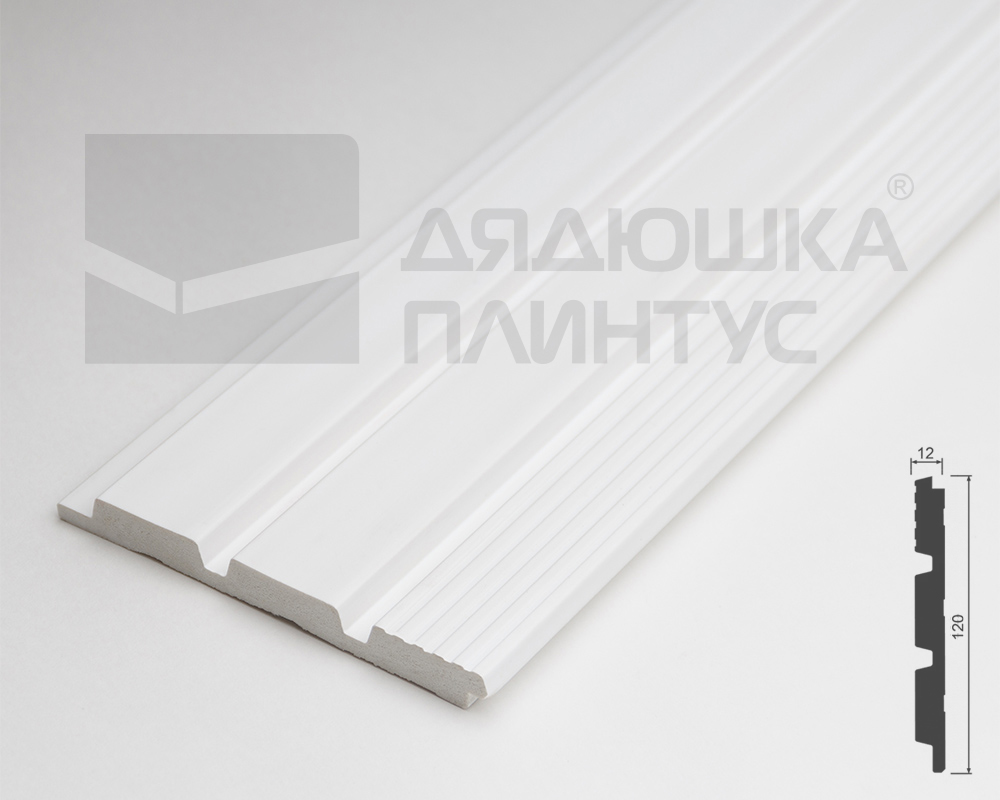 Стеновая панель HI WOOD белая. LV124L NP HI WOOD 120,0мм х 12,0мм х 2,7м.