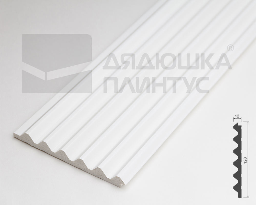 Стеновая панель HI WOOD белая. LV136 NP HI WOOD 120,0мм х 12,0мм х 2,7м.