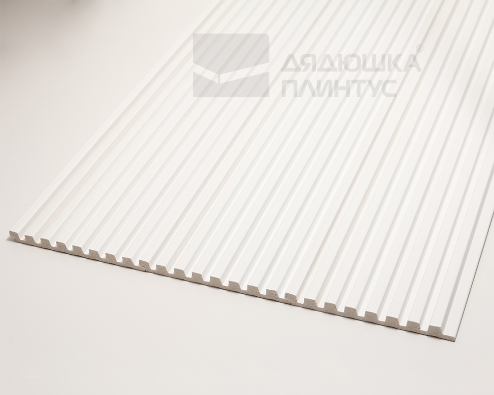 Стеновая панель Волшебная Палочка 102. 2700*120*12 мм Белая под покраску