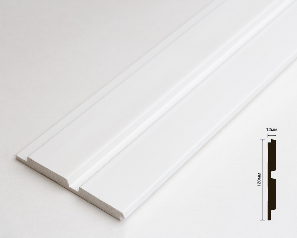 Стеновая панель HI WOOD белая. LV123 NP HI WOOD 120,0мм х 12,0мм х 2,7м