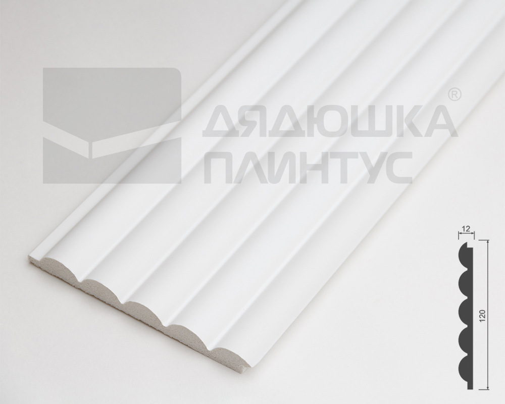 Стеновая панель HI WOOD белая. LV135 NP HI WOOD 120,0мм х 12,0мм х 2,7м.