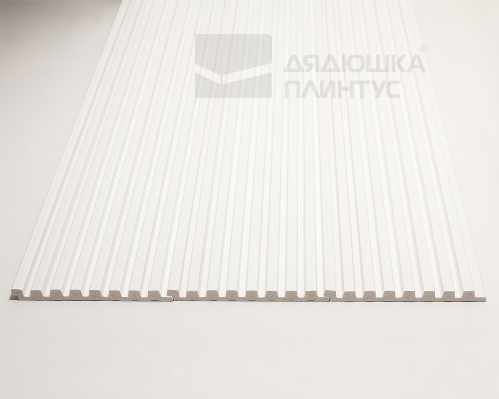 Стеновая панель Волшебная Палочка 102. 2700*120*12 мм Белая под покраску